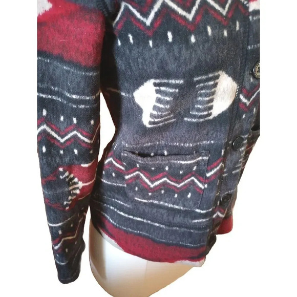 Ralph Lauren Aztec Jacket Womens Sz PXS Knit LRL Cardigan Southwest Shacket - Picture 5 of 11
